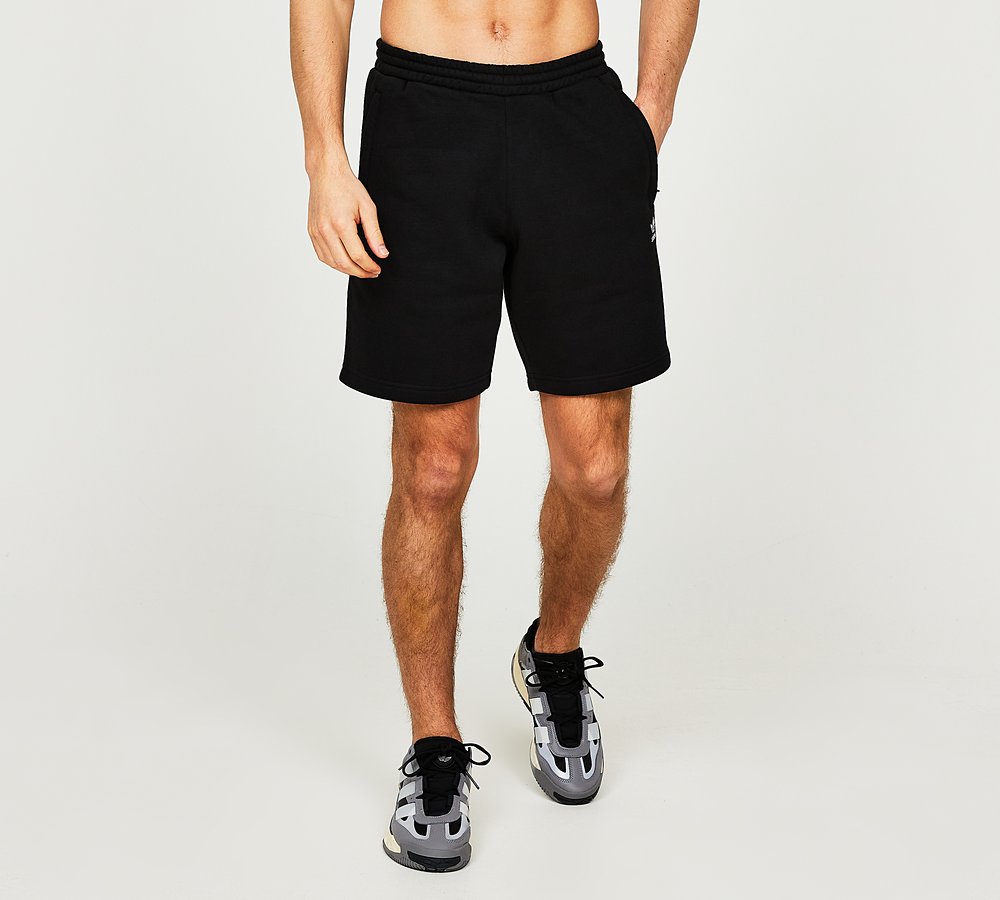 black adidas fleece shorts