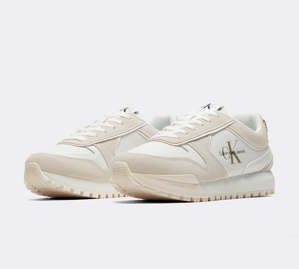 Calvin Klein Jeans Toothy Runner Trainer White Ancient White