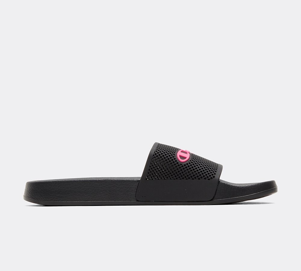 Champion Junior Daytona Slide Black Pink Footasylum