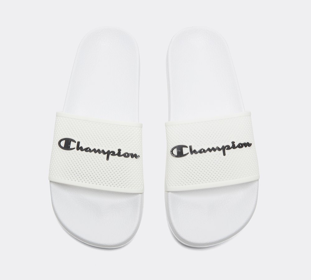 Champion Junior Daytona Slide White Black White Footasylum