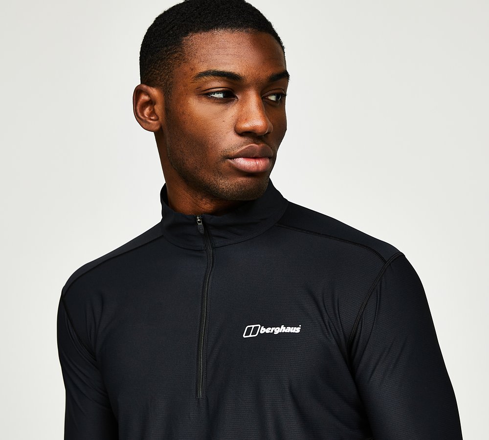 Berghaus 24 7 Tech Half Zip T Shirt Jet Black Footasylum