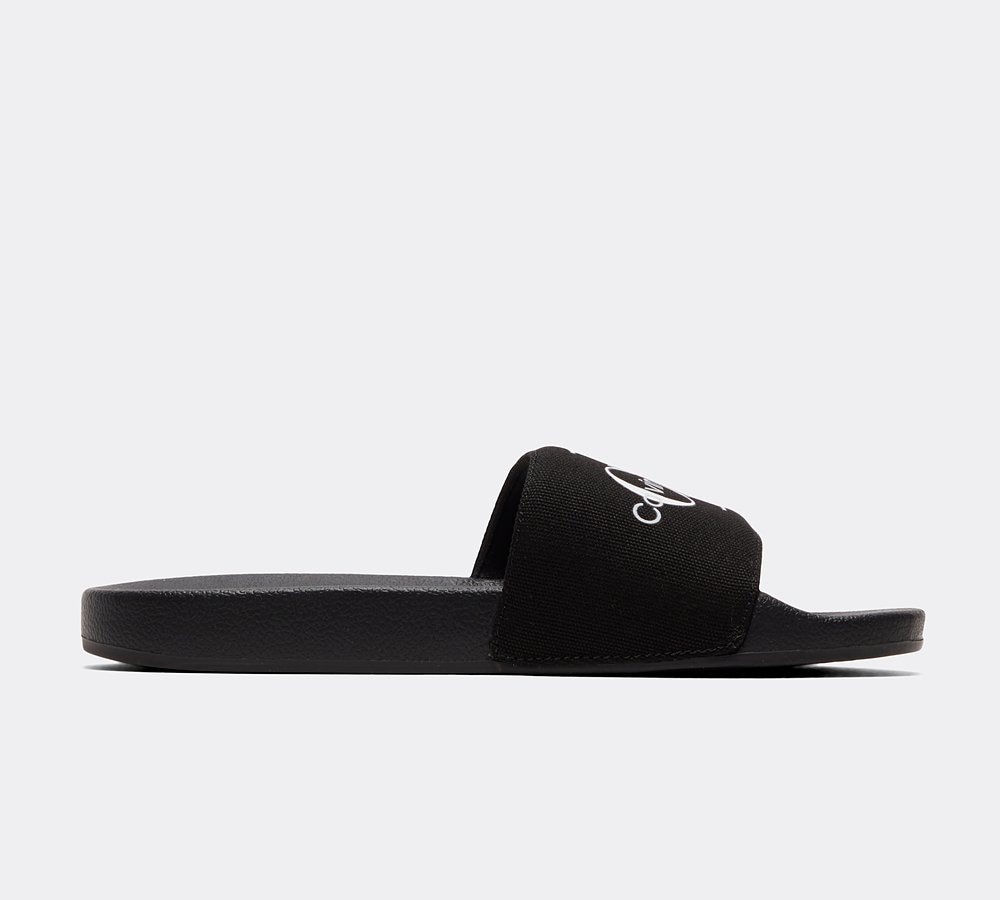 Calvin klein black sliders deals