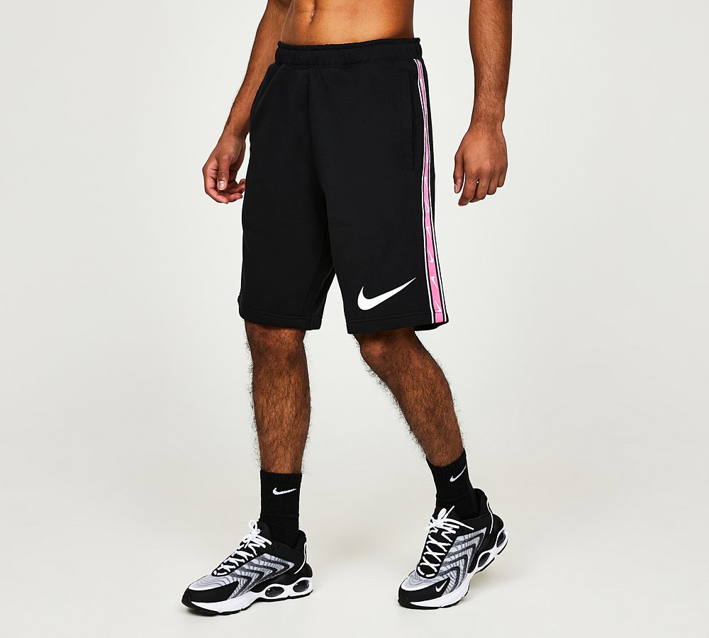 Nike Repeat Fleece Short Black Hyper Pink Footasylum