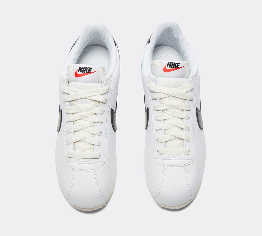 Nike Womens Cortez Trainer White Black Light Photo Blue Footasylum