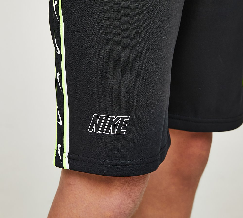 Nike Junior Repeat Tape Poly Short Black Volt Footasylum
