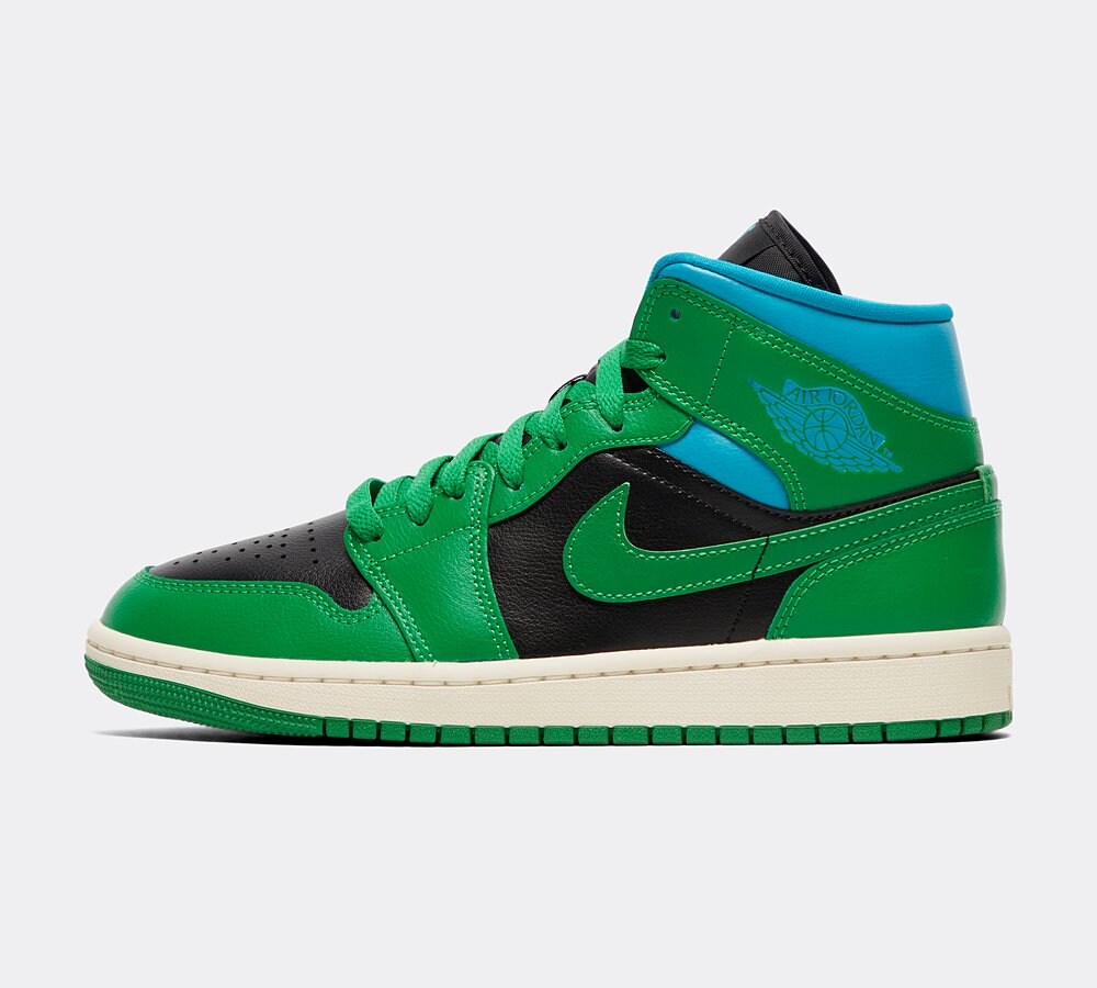 Jordan Womens Air Jordan 1 Mid Trainer | Black / Lucky Green