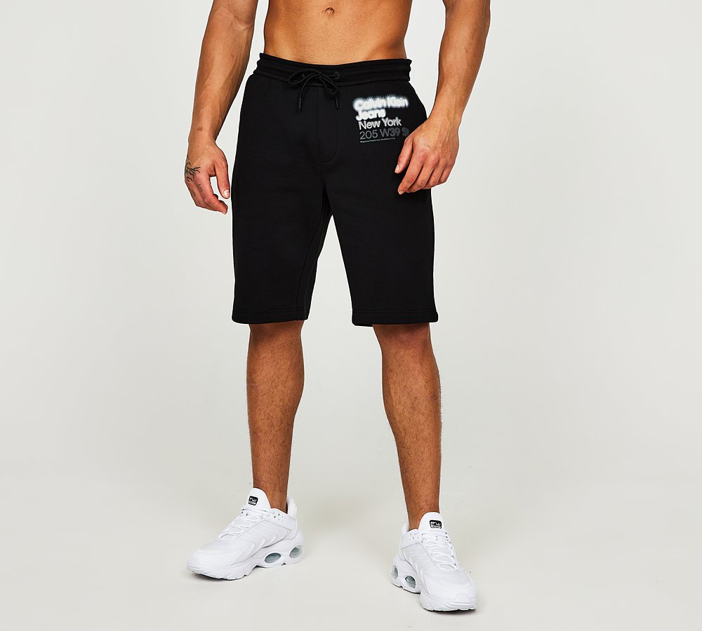 Calvin Klein Jeans Blurred Coloured Address Short Black Footasylum