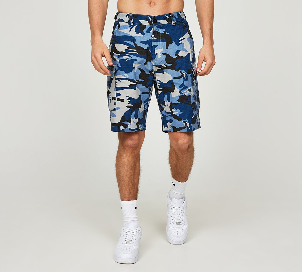 Mens blue hotsell camo cargo shorts