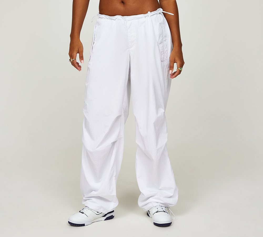 Tommy Jeans Womens Bungee Parachute Pant, White