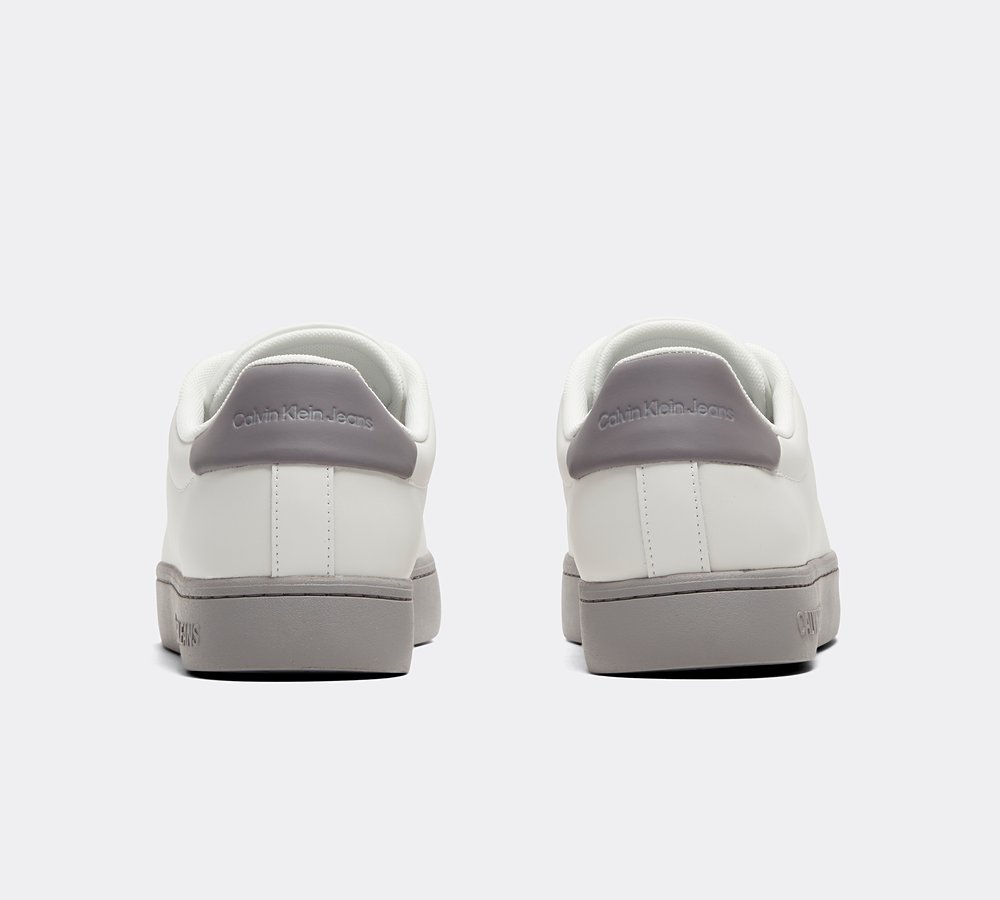 Calvin Klein Jeans Classic Cupsole Trainer White Grey Footasylum