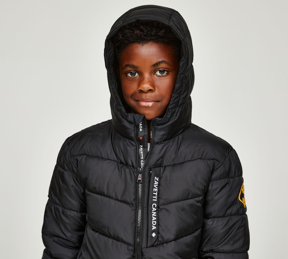 Zavetti Canada Junior Fallonino Hybrid Puffer Jacket Jet Black Footasylum