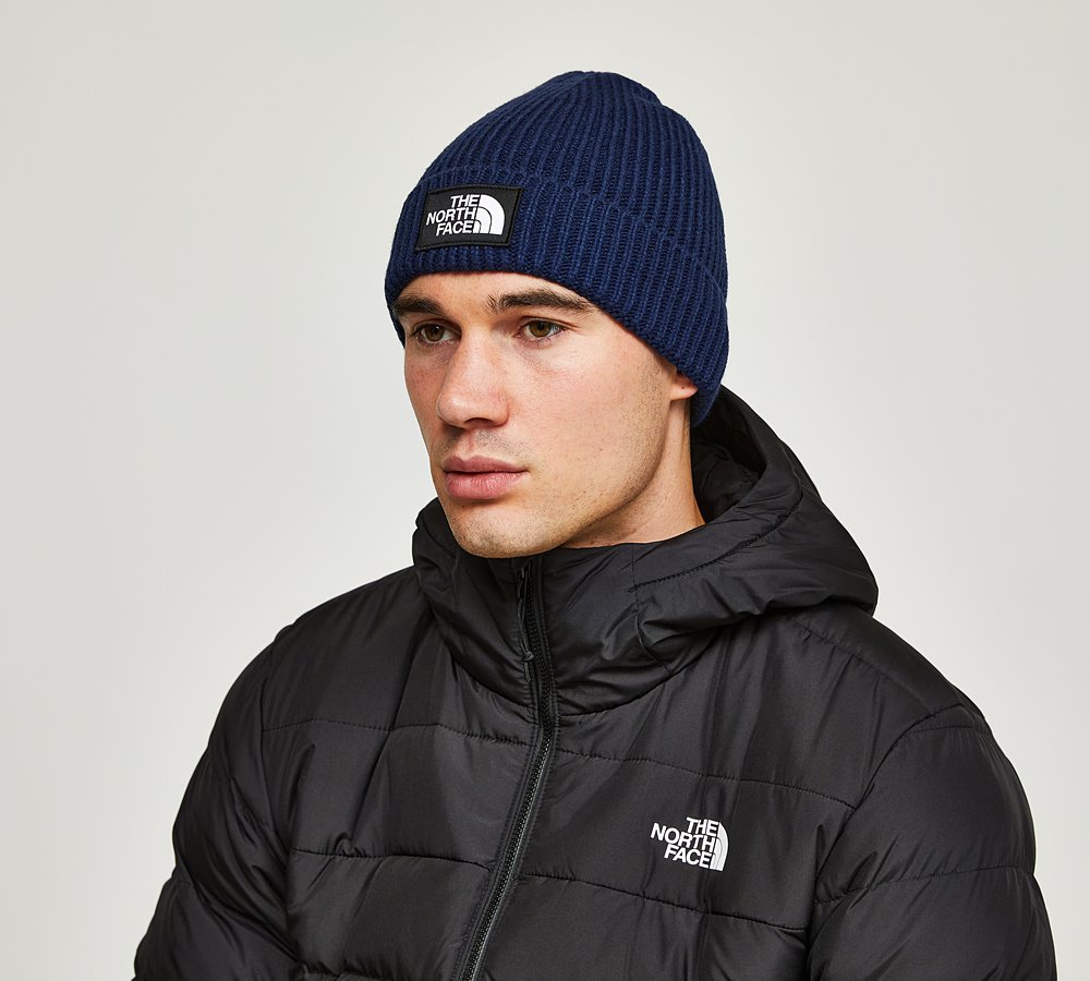 North face navy best sale beanie