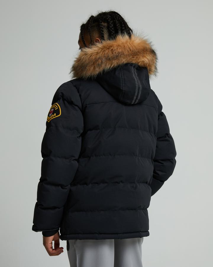 Zavetti Canada Junior Oshawa Puffer Parka Jacket Jet Black