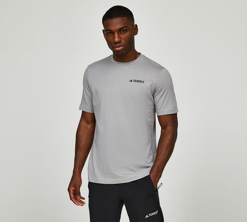 adidas Terrex Graphic Mountain 2.0 T Shirt Medium Grey Heather