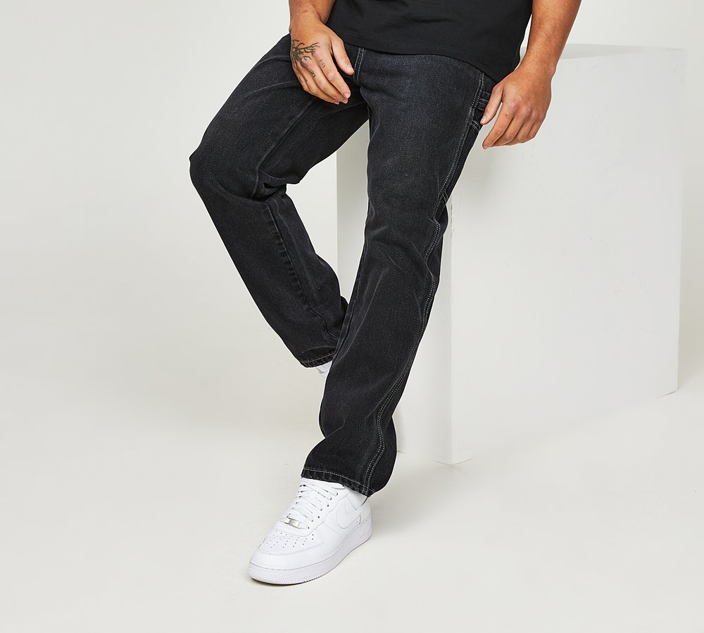 Straight leg black online jeans mens