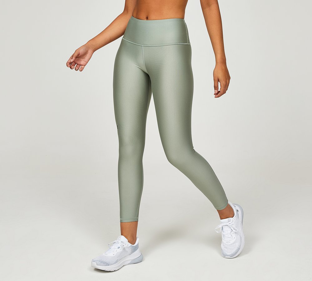 Under Armour HeatGear® No-Slip Waistband Printed Ankle Leggings,  Green/Green/Black at John Lewis & Partners