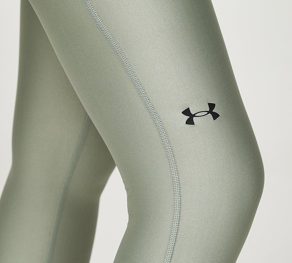 Under Armour HeatGear® No-Slip Waistband Printed Ankle Leggings,  Green/Green/Black at John Lewis & Partners