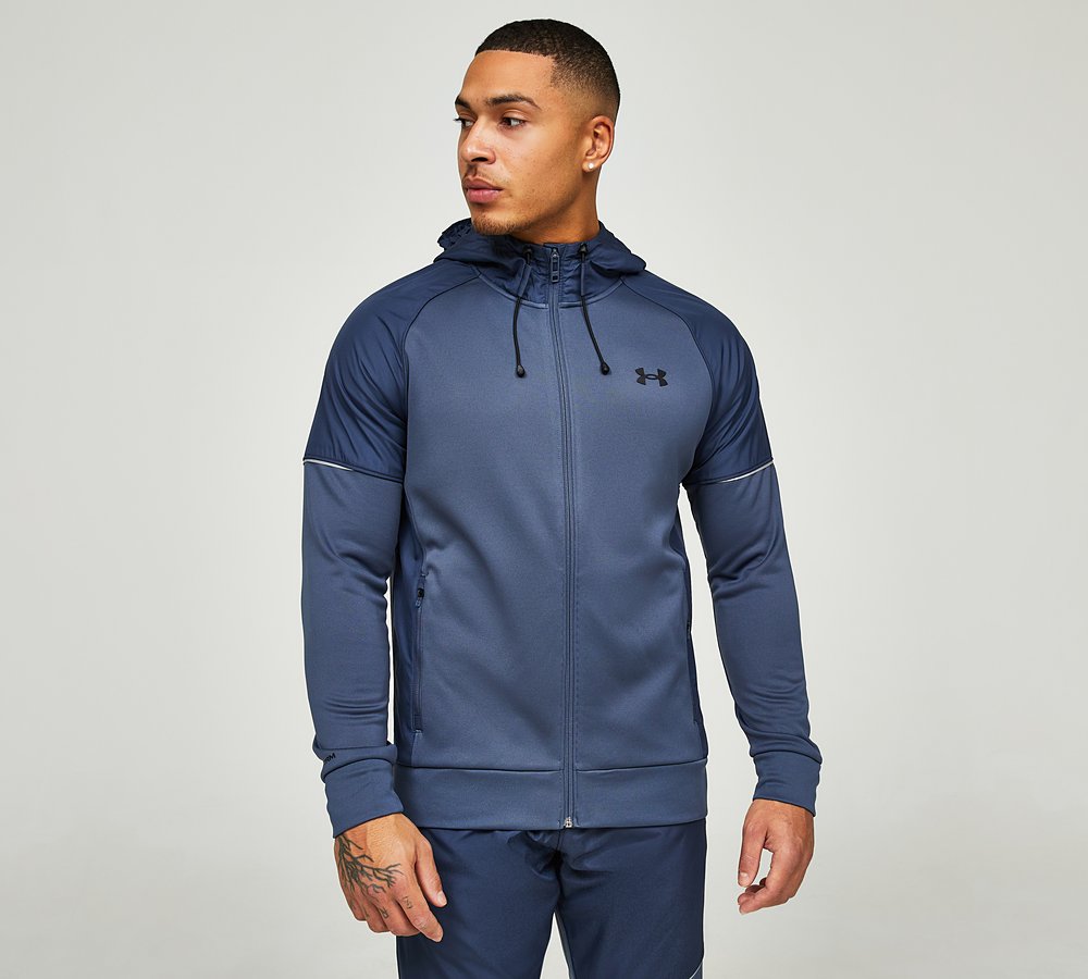 Under Armour Armour Fleece Storm Full-Zip Hoodie, Downpour / Grey / Black