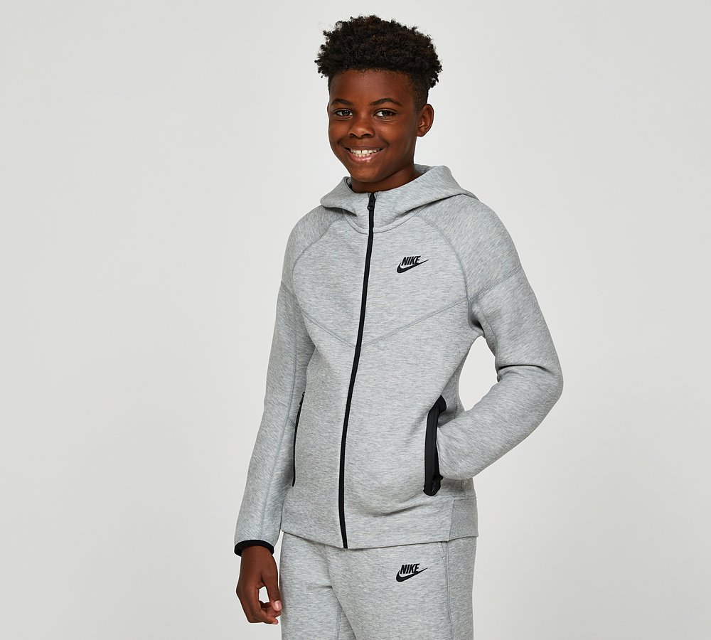 Nike Sportswear Tech Fleece Full-Zip Hoodie Black/Dark Grey Heather/White  Men's - US