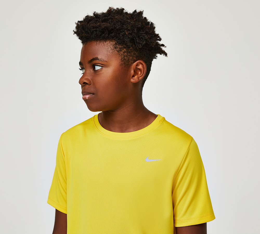 Nike Junior Dri FIT Miler T Shirt Vivid Sulfur Footasylum