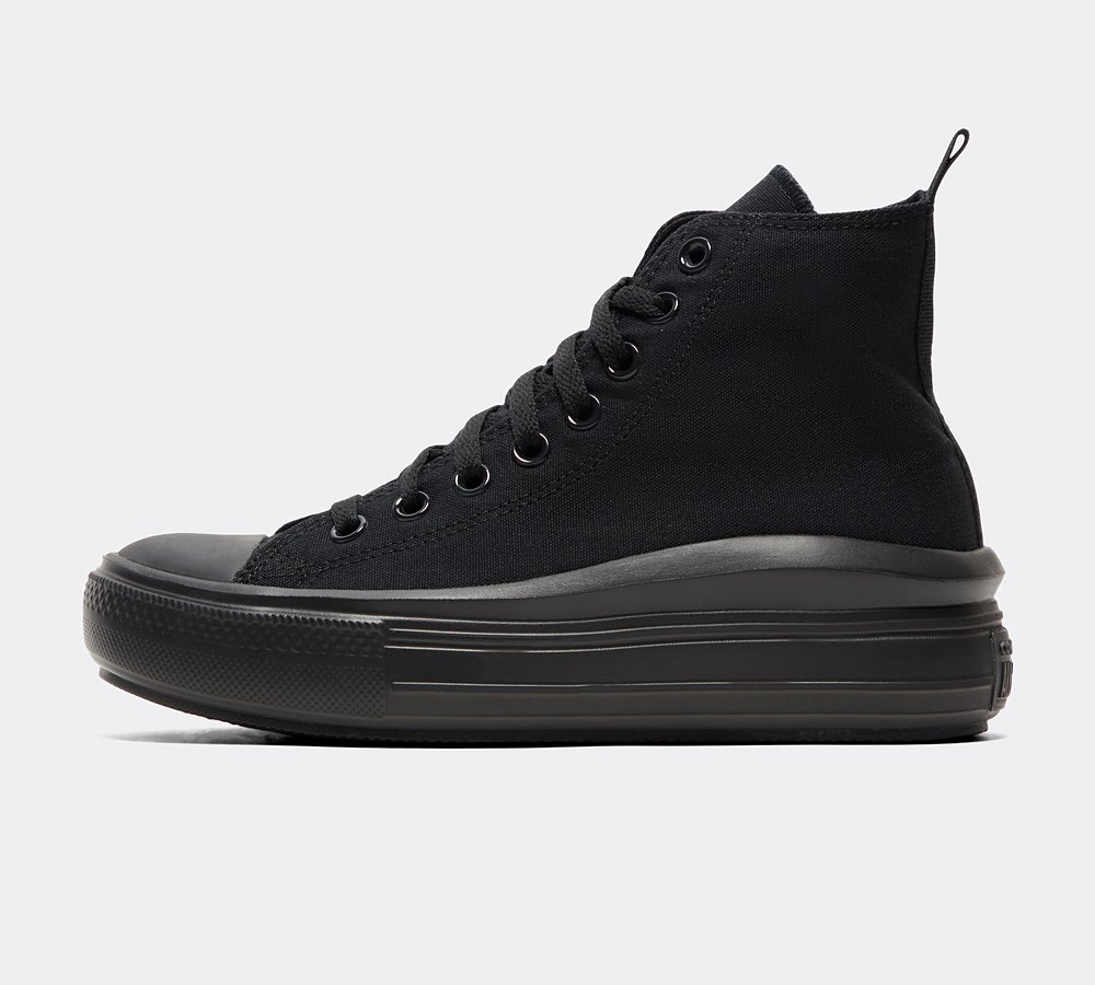 Converse Junior Chuck Taylor Move Star Hi Trainer Black Black Dark Smoke Grey Footasylum