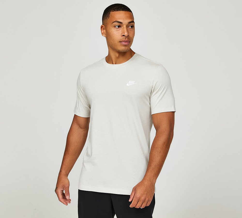 Nike Club T Shirt Light Bone Footasylum