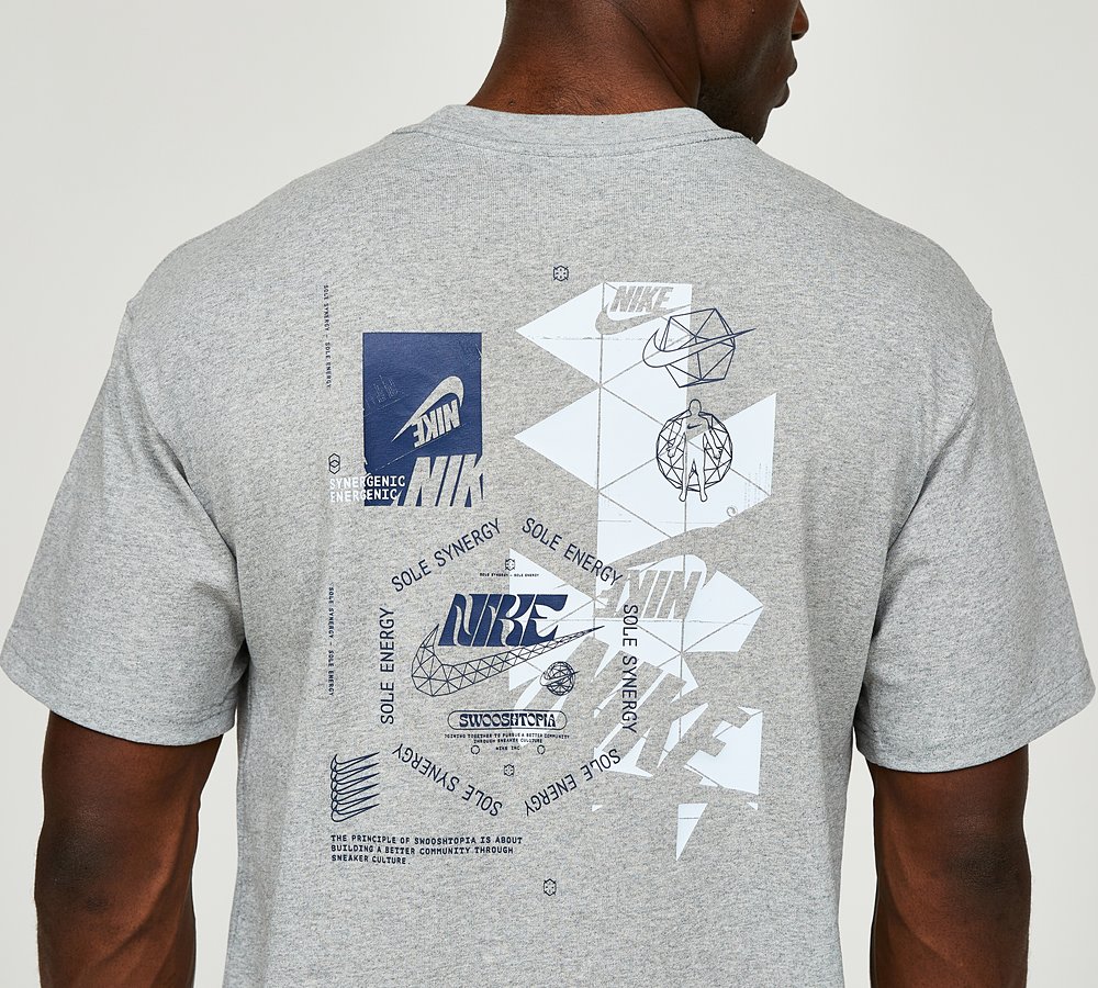 Nike Swooshtopia GFX M90 T-Shirt | Dark Grey Heather | Footasylum