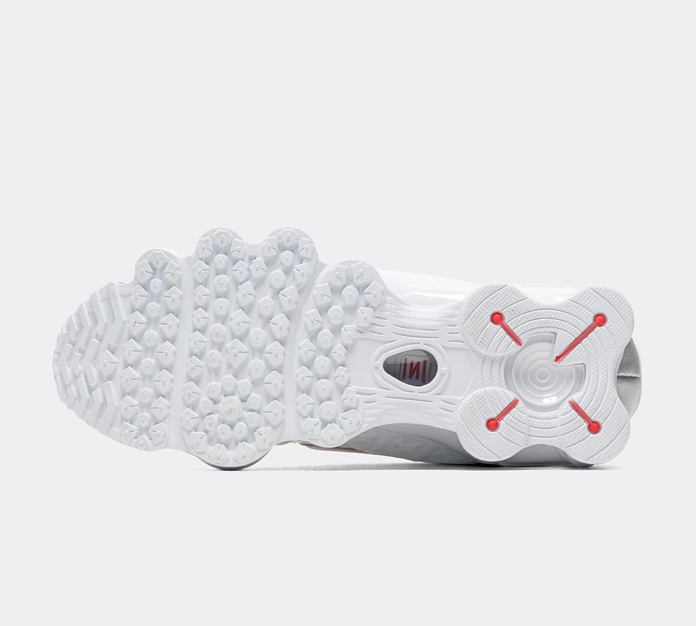 Nike Womens Shox TL Trainer White Metallic Silver Max Orange Footasylum
