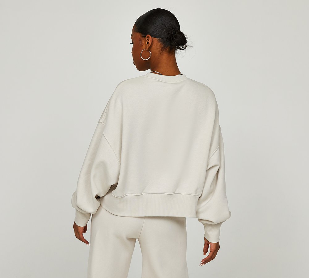Nike trend fleece sales oversized crew sweatshirt beig