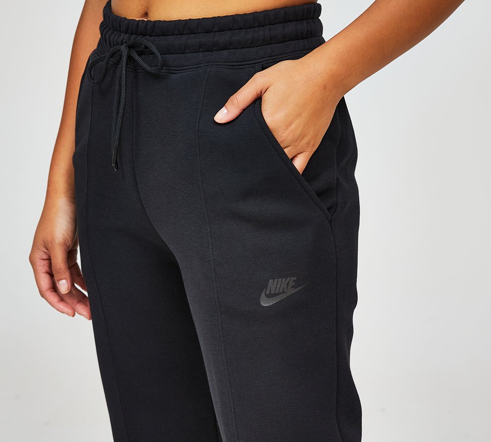Nike Womens Tech Fleece Mid Rise Pant Black Black Footasylum