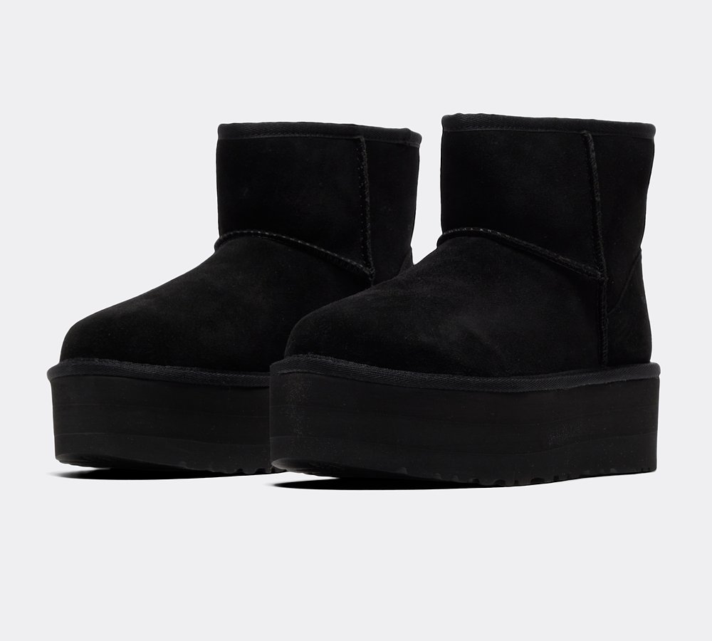 Ugg Womens Classic Mini Platform Boot Black Footasylum