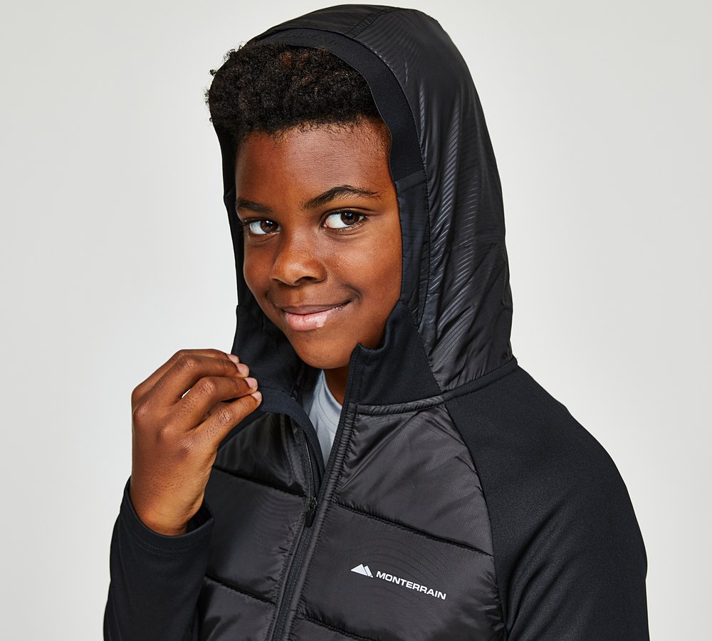Monterrain Junior Fleet 2.0 Full Zip Hoodie Black Footasylum