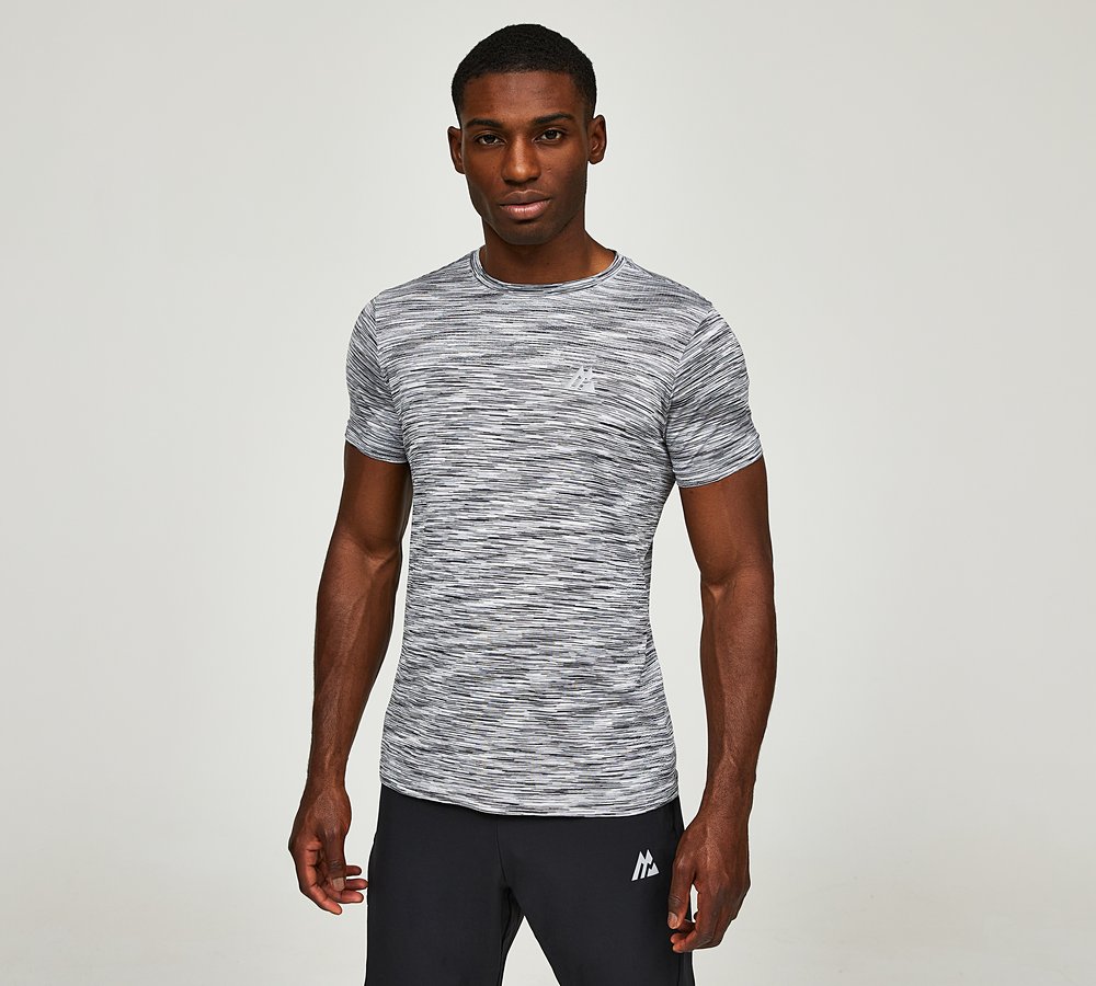 Montirex Trek Seamless T-Shirt, Black / Grey Multi