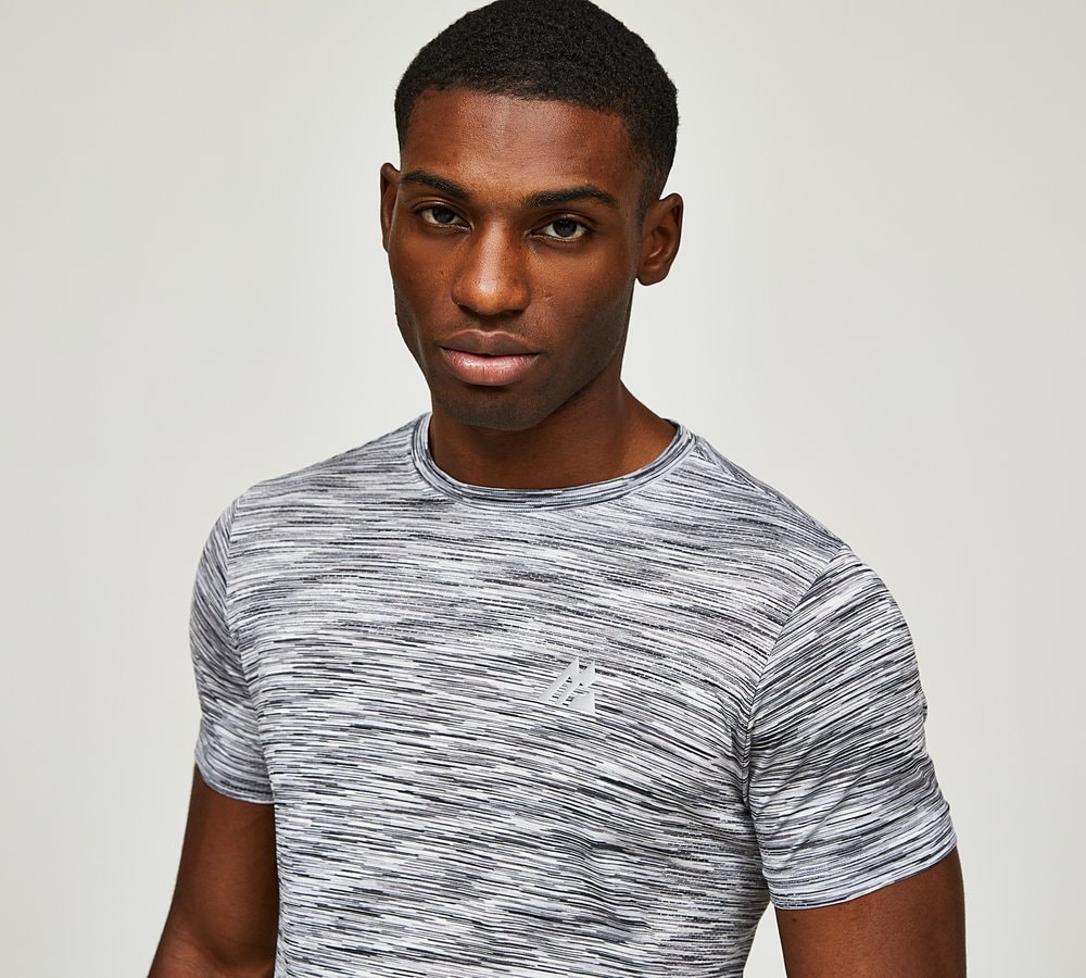 Montirex Trek Seamless T Shirt Black Grey Multi Footasylum