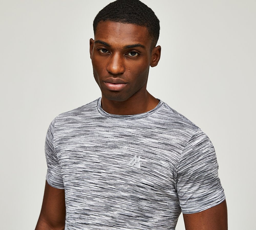 Montirex Trek Seamless T-Shirt, Black / Grey Multi