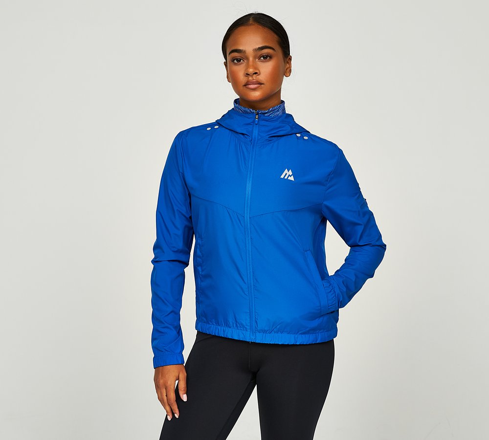 Blue cheap crop windbreaker