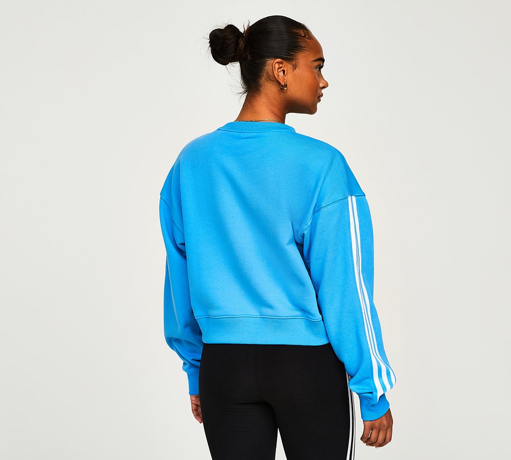Adidas originals cropped sweatshirt deals with three stripe block logo
