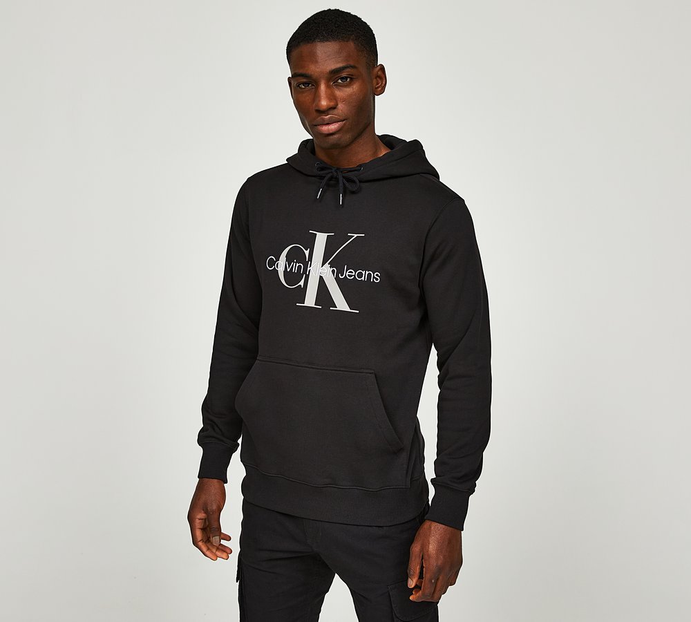 Calvin Klein Seasonal Monologo Regular Hoodie - Black Multi