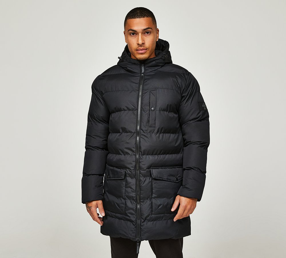Nike black longline sale down filled coat