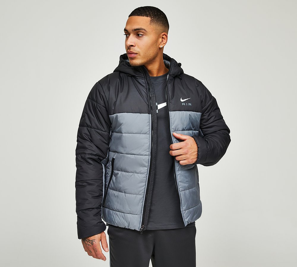 Nike puffer sales jacket mens grey