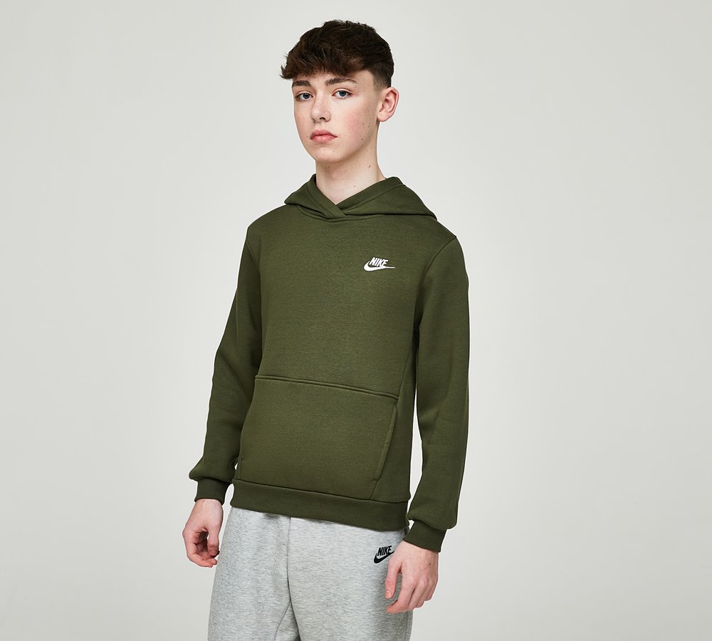 Nike Junior Club Overhead Hoodie Cargo Khaki Footasylum
