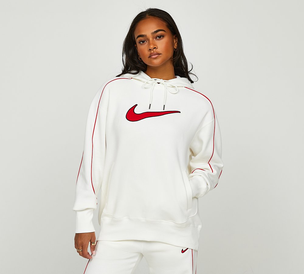 Nike Womens Gel Large Swoosh Hoodie, Sail / University Red