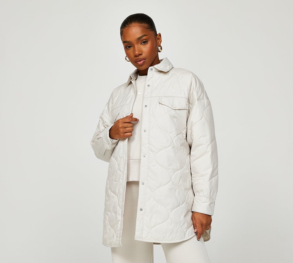 Nike Womens Trend Quilted Jacket Light Orewood Black Sail