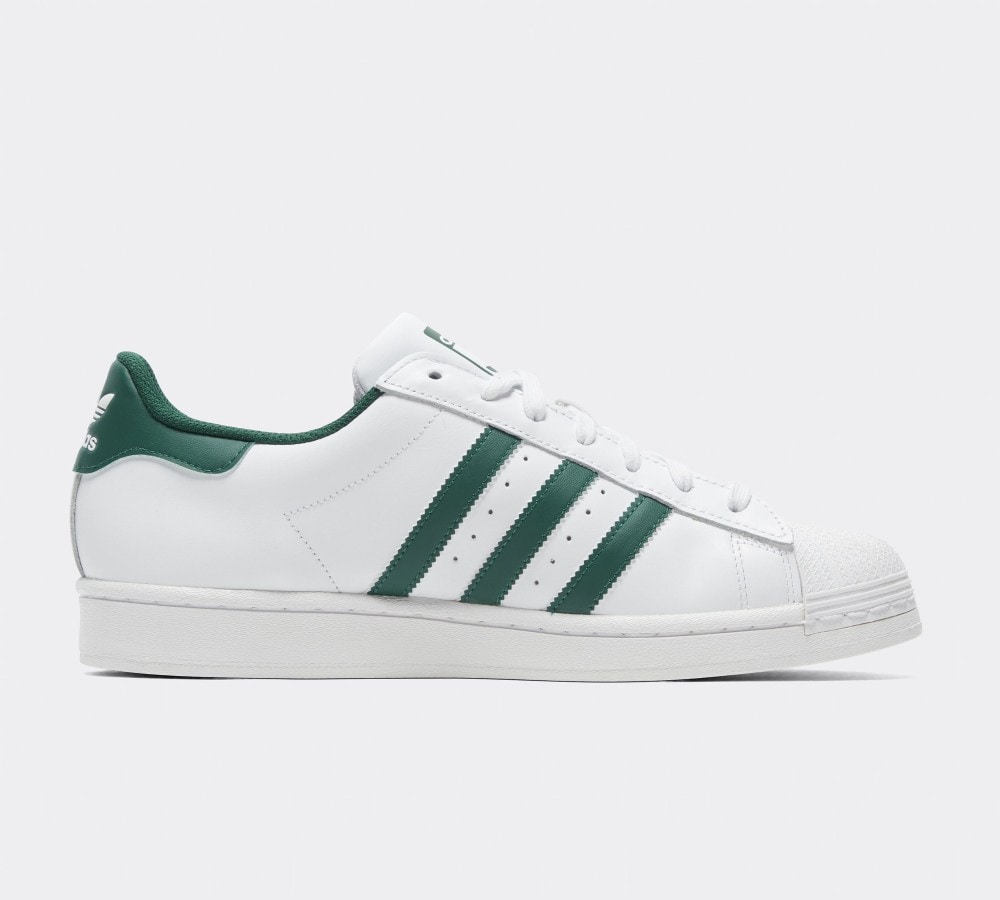 Adidas superstar on sale green stripes