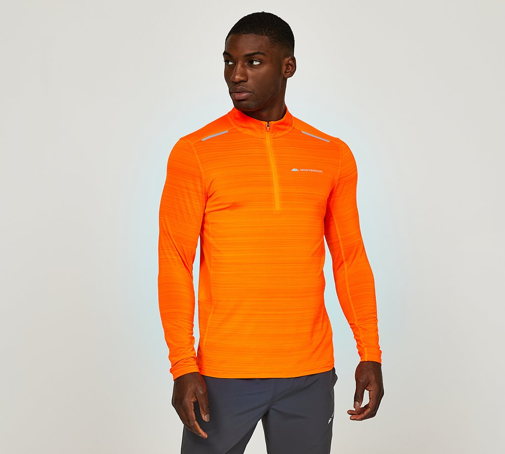 Monterrain Lyder 2.0 Quarter Zip Long Sleeve T Shirt Orange