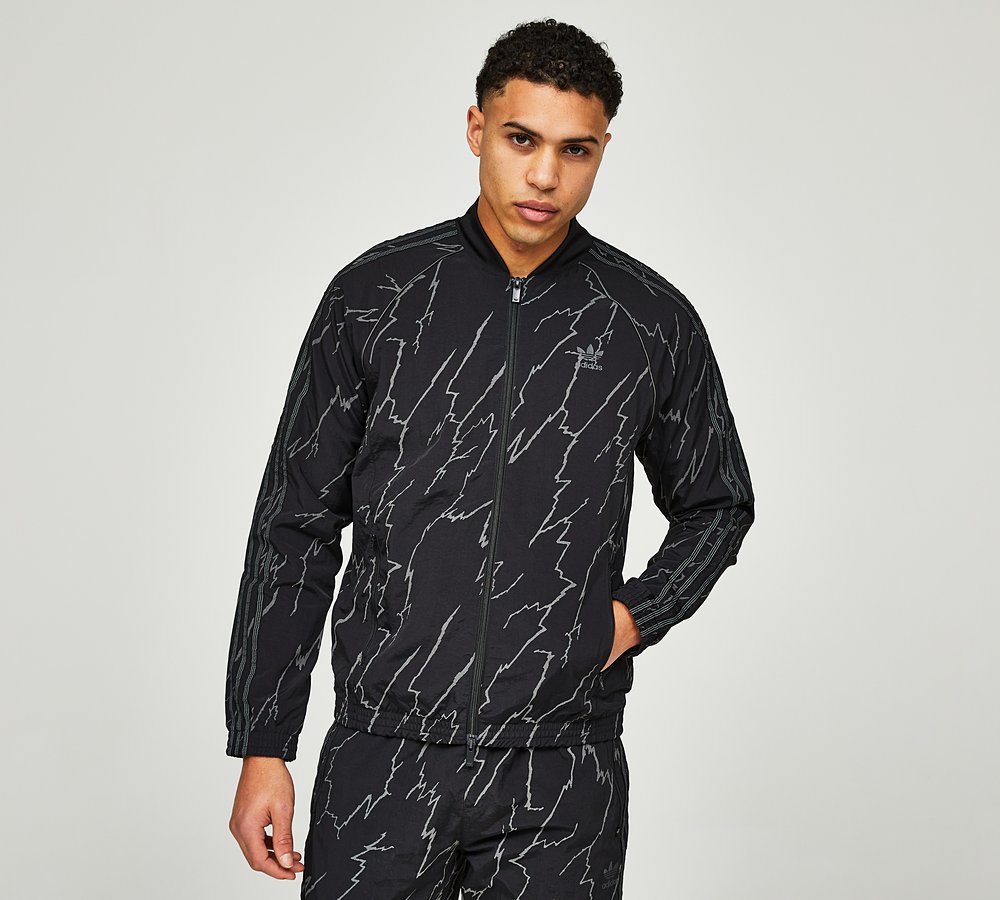 adidas Originals AOP Reflective Superstar Track Top Black Reflective Footasylum