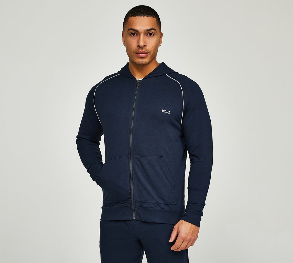 BOSS Mix and Match Hoodie Dark Blue Footasylum