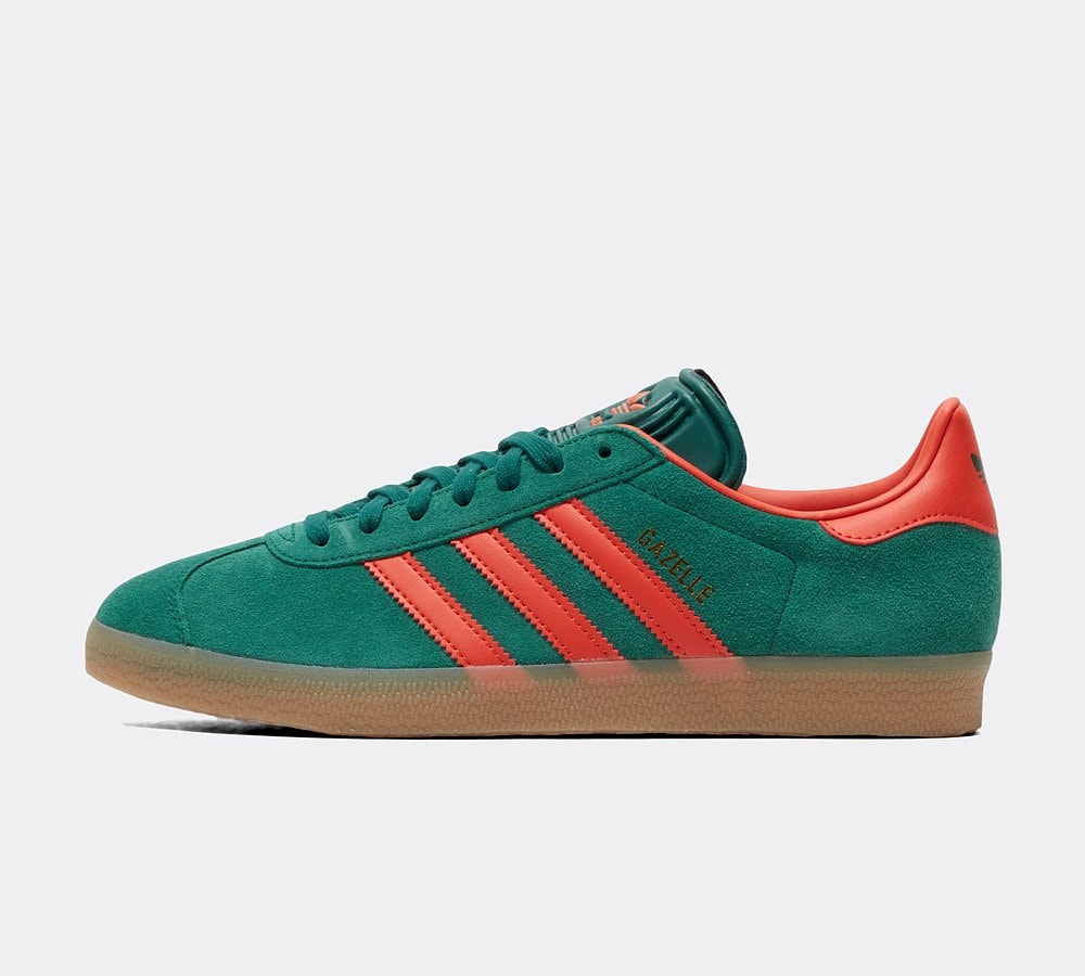 Adidas originals gazelle clearance green suede trainers