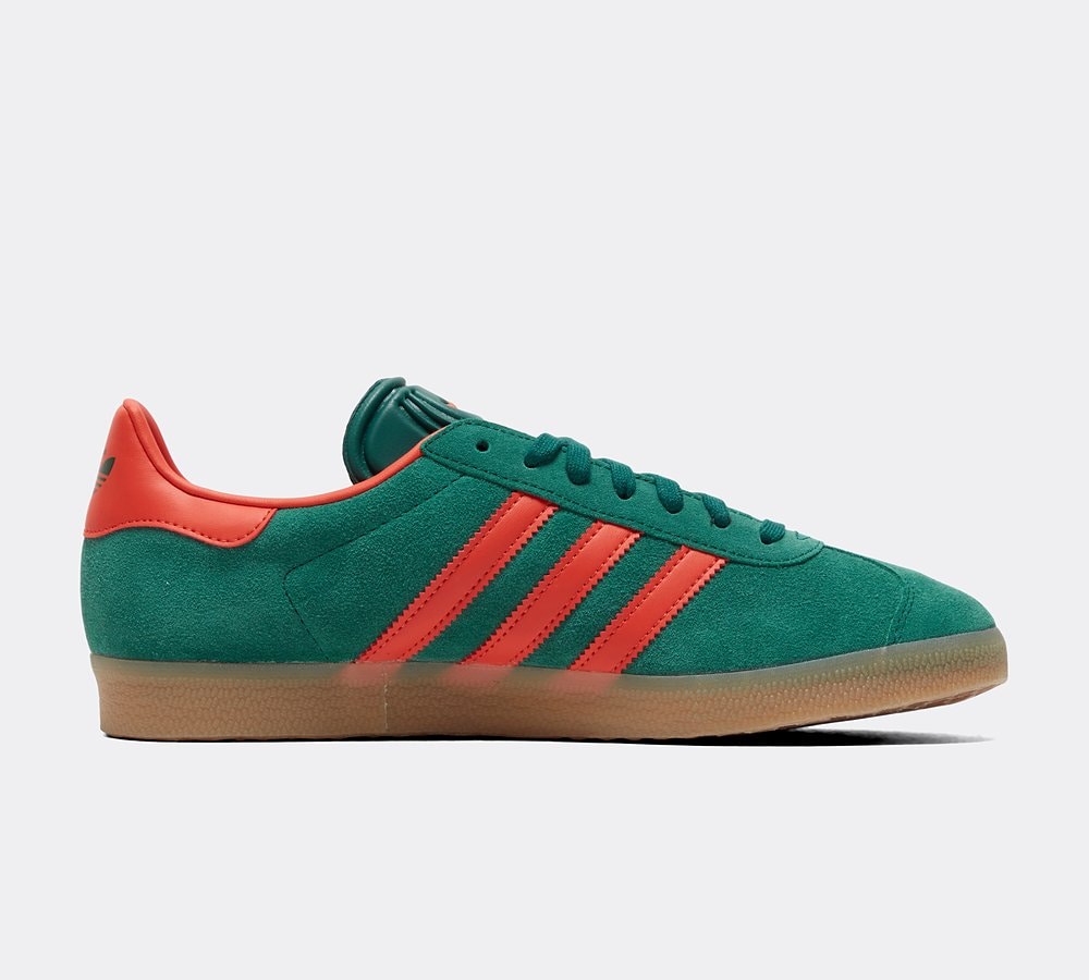 Mens green adidas gazelle trainers 2025