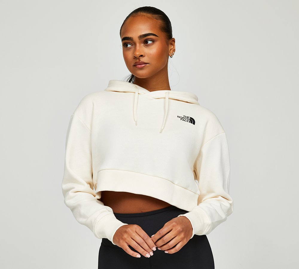 The North Face Womens Trend Cropped Hoodie White Dune Footasylum